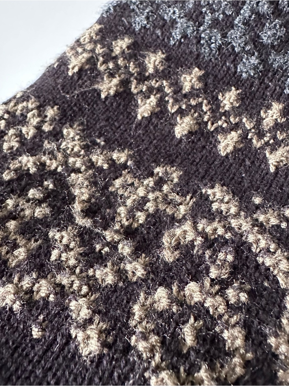 VTG 90s TLC by Lambert Geometric Fair Isle Grandpa Sweater Mens L Black Made USA - Picture 13 of 13